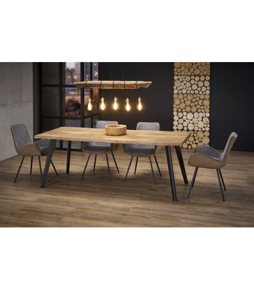 DICKSON stół rozkładany 150-210/90 cm, blat - naturalny, nogi - czarny (2p1szt)