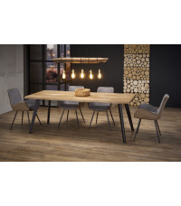 DICKSON stół rozkładany 150-210/90 cm, blat - naturalny, nogi - czarny (2p1szt)