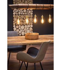 DICKSON stół rozkładany 150-210/90 cm, blat - naturalny, nogi - czarny (2p1szt)