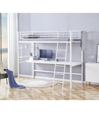 DOLCE łóżko piętrowe z biurkiem i organizerem, biały (3p1szt)