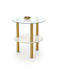 DUCAT S ława, biały marmur / transparentny / złoty (2p1szt)