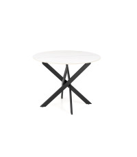 EDGAR 2 stół okrągły, blat - biały marmur, nogi - czarny (2p1szt)