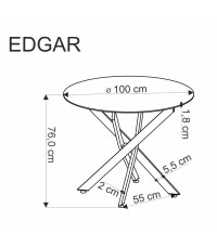 EDGAR stół, blat - orzechowy, nogi - czarny (2p1szt)