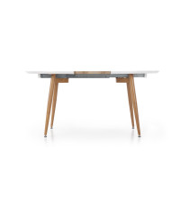 EDWARD stół rozkładany dąb miodowy / biały nogi: dąb miodowy (2p1szt)