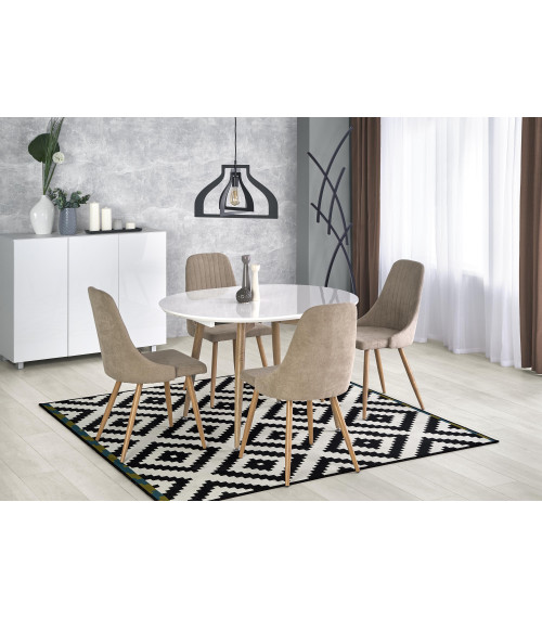 EDWARD stół rozkładany biały / dąb san remo (2p1szt)