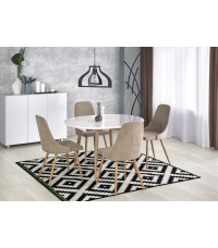 EDWARD stół rozkładany biały / dąb san remo (2p1szt)