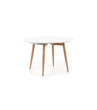 EDWARD stół rozkładany biały / dąb san remo (2p1szt)