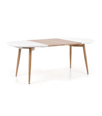 EDWARD stół rozkładany biały / dąb san remo (2p1szt)