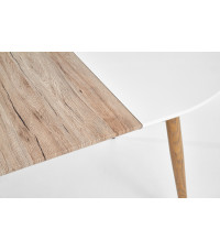 EDWARD stół rozkładany biały / dąb san remo (2p1szt)