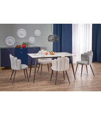 EMILIO 120 stół blat - biały marmur, nogi - czarny (2p1szt)