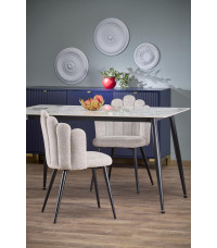 EMILIO 120 stół blat - biały marmur, nogi - czarny (2p1szt)