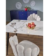 EMILIO 120 stół blat - biały marmur, nogi - czarny (2p1szt)