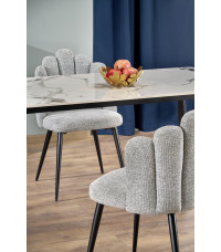 EMILIO 120 stół blat - biały marmur, nogi - czarny (2p1szt)