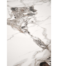 EMILIO 120 stół blat - biały marmur, nogi - czarny (2p1szt)