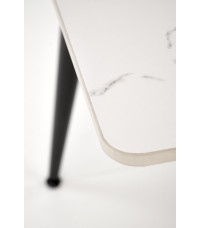 EMILIO 120 stół blat - biały marmur, nogi - czarny (2p1szt)