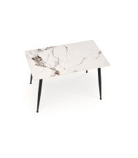 EMILIO 120 stół blat - biały marmur, nogi - czarny (2p1szt)