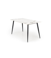 EMILIO 140 stół blat - biały marmur, nogi - czarny (2p1szt)
