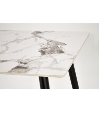 EMILIO 140 stół blat - biały marmur, nogi - czarny (2p1szt)