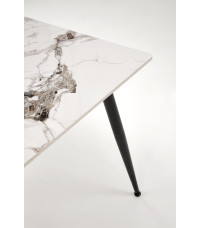 EMILIO 140 stół blat - biały marmur, nogi - czarny (2p1szt)