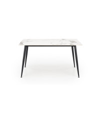 EMILIO 140 stół blat - biały marmur, nogi - czarny (2p1szt)