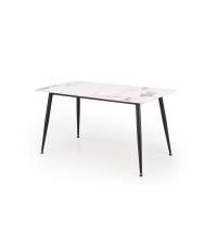 EMILIO 140 stół blat - biały marmur, nogi - czarny (2p1szt)