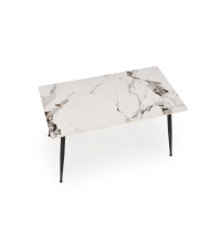 EMILIO 140 stół blat - biały marmur, nogi - czarny (2p1szt)