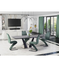 FANGOR stół rozkładany, blat - ciemny popiel, podstawa - czarny (3p1szt)