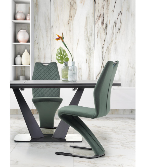 FANGOR stół rozkładany, blat - ciemny popiel, podstawa - czarny (3p1szt)