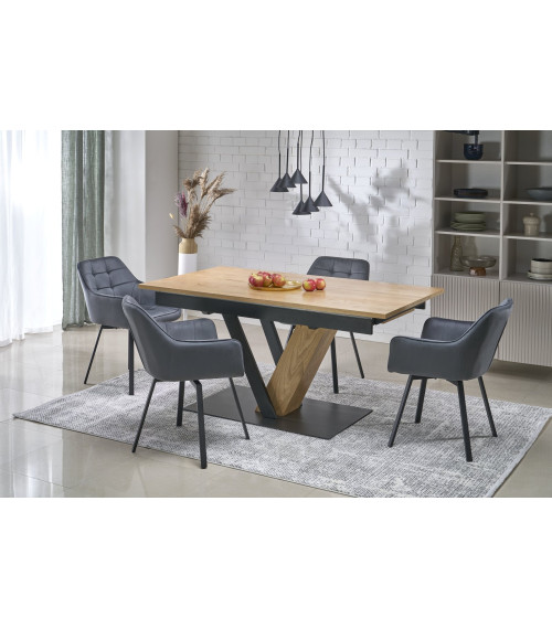 FANIS stół rozkładany, naturalny / czarny (3p1szt)