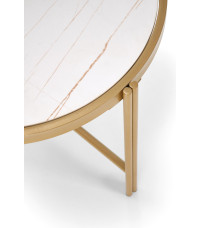 FATIMA zestaw 2 ław, biały marmur / złoty (1p1szt)