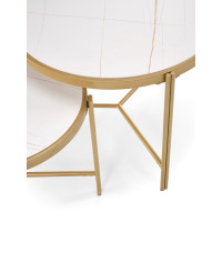 FATIMA zestaw 2 ław, biały marmur / złoty (1p1szt)