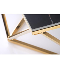 FELICIA ława stelaż - złoty, blat - czarny marmur (2p1szt)