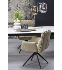 FELIX stół rozkładany, blat - biały marmur, nogi - czarny (2p1szt)