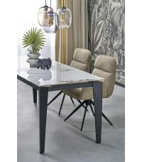 FELIX stół rozkładany, blat - biały marmur, nogi - czarny (2p1szt)