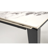 FELIX stół rozkładany, blat - biały marmur, nogi - czarny (2p1szt)