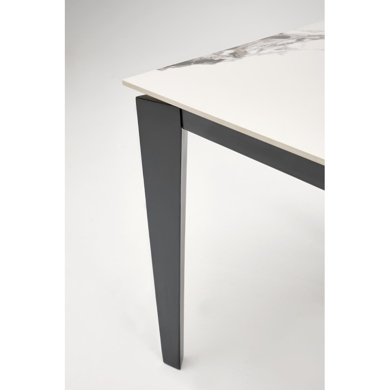 FELIX stół rozkładany, blat - biały marmur, nogi - czarny (2p1szt)