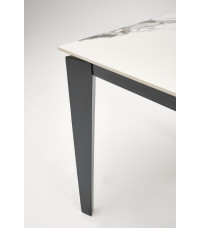 FELIX stół rozkładany, blat - biały marmur, nogi - czarny (2p1szt)