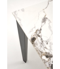 FELIX stół rozkładany, blat - biały marmur, nogi - czarny (2p1szt)