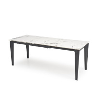 FELIX stół rozkładany, blat - biały marmur, nogi - czarny (2p1szt)