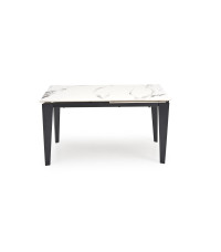 FELIX stół rozkładany, blat - biały marmur, nogi - czarny (2p1szt)