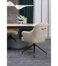 FERNANDO stół rozkładany, blat - biały marmur, nogi - czarny (3p1szt)