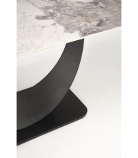 FERNANDO stół rozkładany, blat - biały marmur, nogi - czarny (3p1szt)