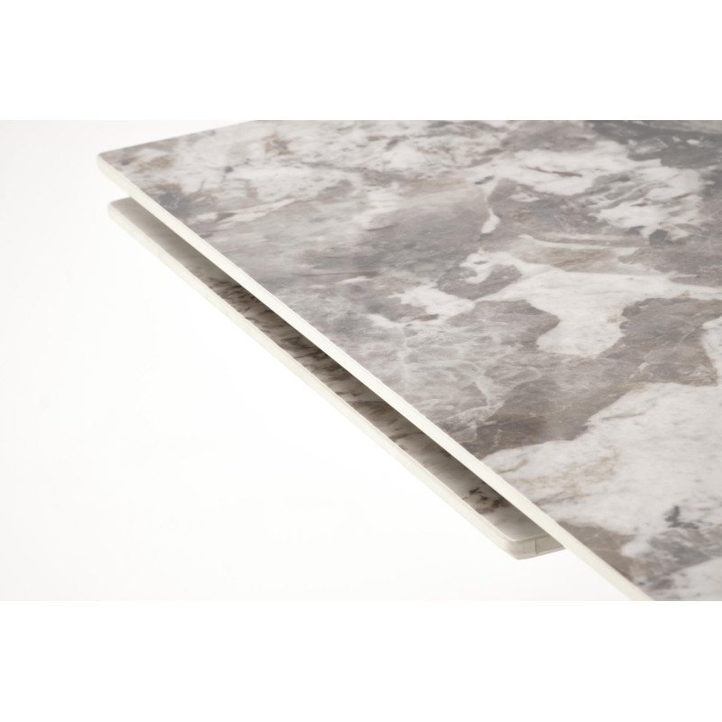 FERNANDO stół rozkładany, blat - biały marmur, nogi - czarny (3p1szt)