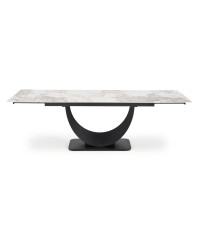 FERNANDO stół rozkładany, blat - biały marmur, nogi - czarny (3p1szt)