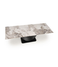FERNANDO stół rozkładany, blat - biały marmur, nogi - czarny (3p1szt)
