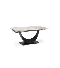 FERNANDO stół rozkładany, blat - biały marmur, nogi - czarny (3p1szt)