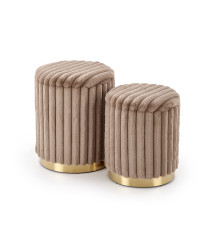 FIDO zestaw 2 puf, cappuccino / złoty (1p1kpl)