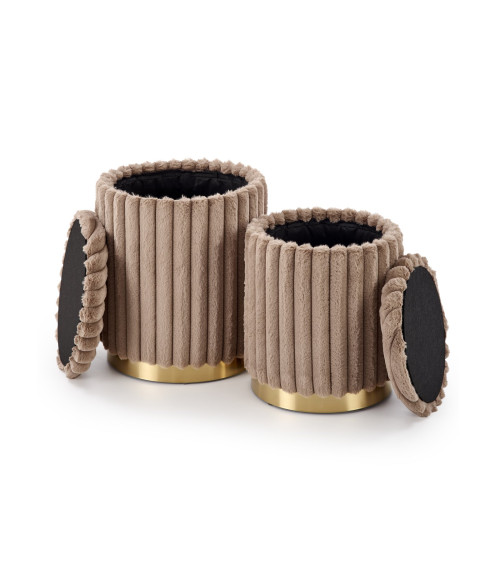 FIDO zestaw 2 puf, cappuccino / złoty (1p1kpl)