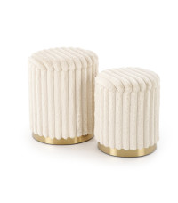 FIDO zestaw 2 puf, kremowy / złoty (1p1kpl)