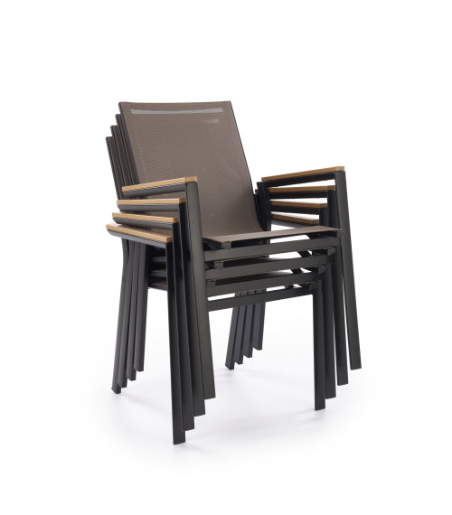 FIERRO krzesło, czarny / popielaty / brązowy (1p1szt)